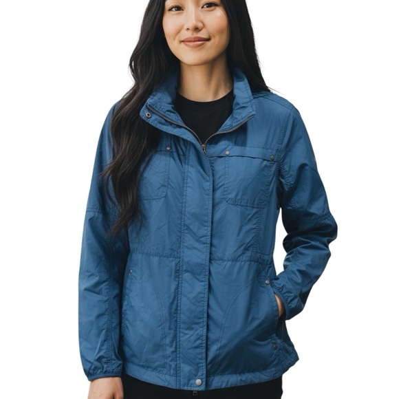 Toad&Co Women's Utility Rain Jacket in Blue Size Medium - Picture 1 of 9